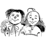 Ilustracja wektorowa dzieci uśmiechający się